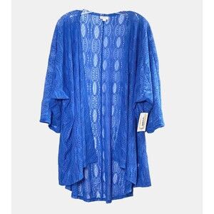 LuLaRoe Lace Lyndsay Long Cardigan Size Large Asymmetrical Oversized NWT